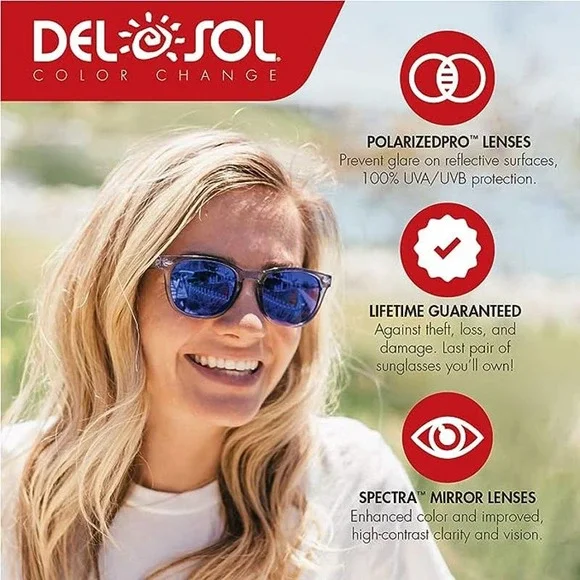 Women's Sunglasses Designer Look Del Sol Dream In Color Change Guarantee NEW - Picture 7 of 10